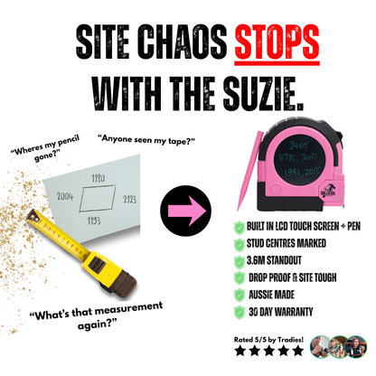 THE SUZIE 8M LCD TAPE MEASURE