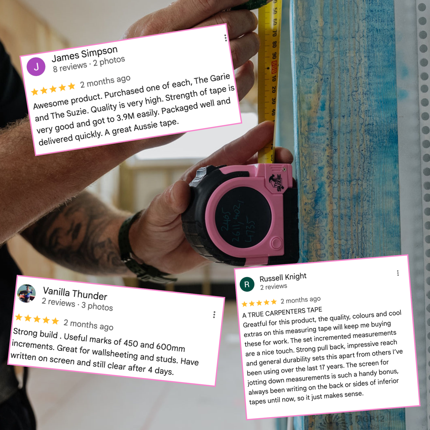 THE SUZIE 8M LCD TAPE MEASURE