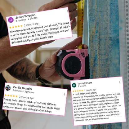 THE SUZIE 8M LCD TAPE MEASURE