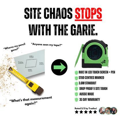THE GARIE 8M LCD TAPE MEASURE